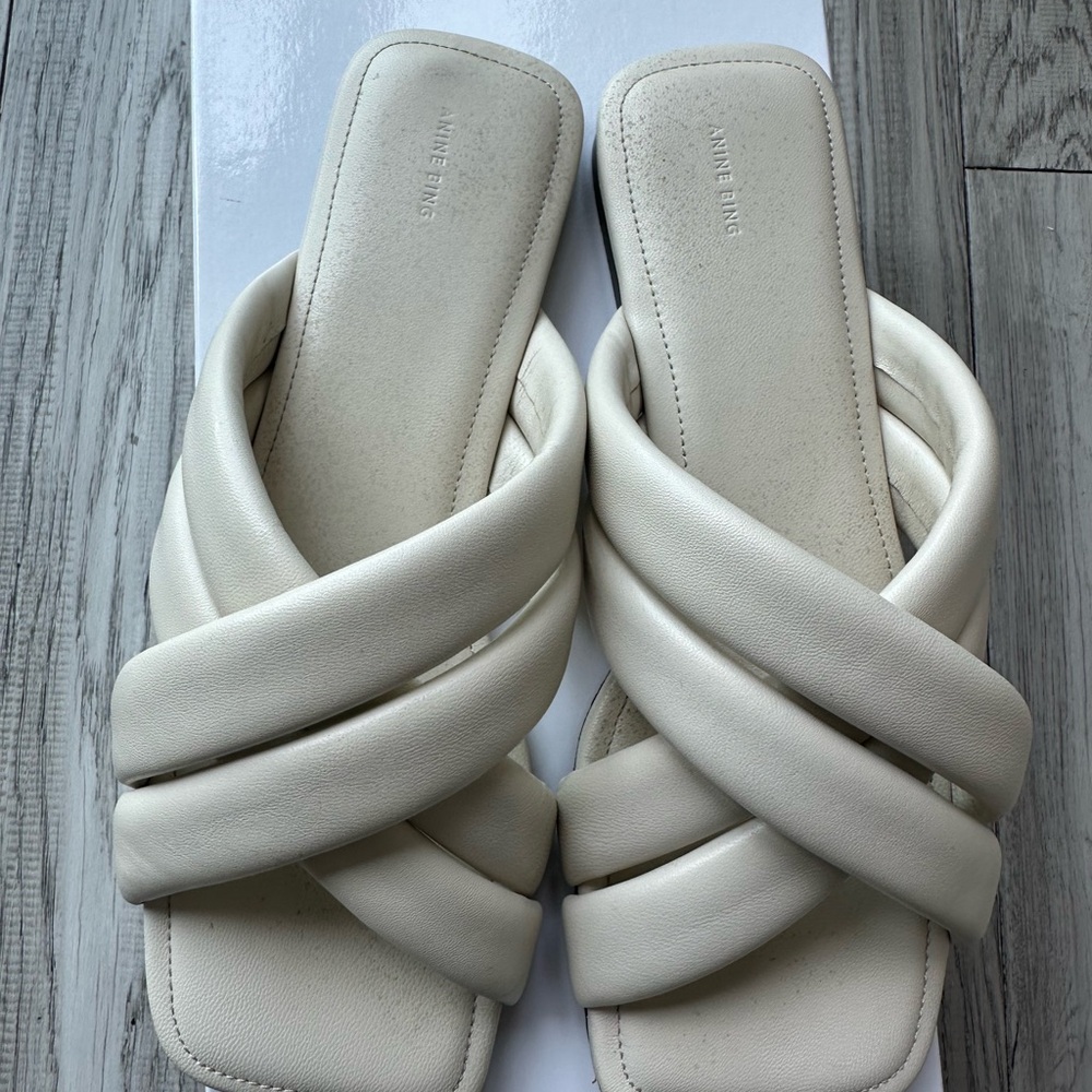 Anine Bing Cream Braided Sandals